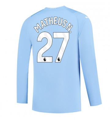 Manchester City Matheus Nunes #27 Replika Hjemmebanetrøje 2023-24 Langærmet